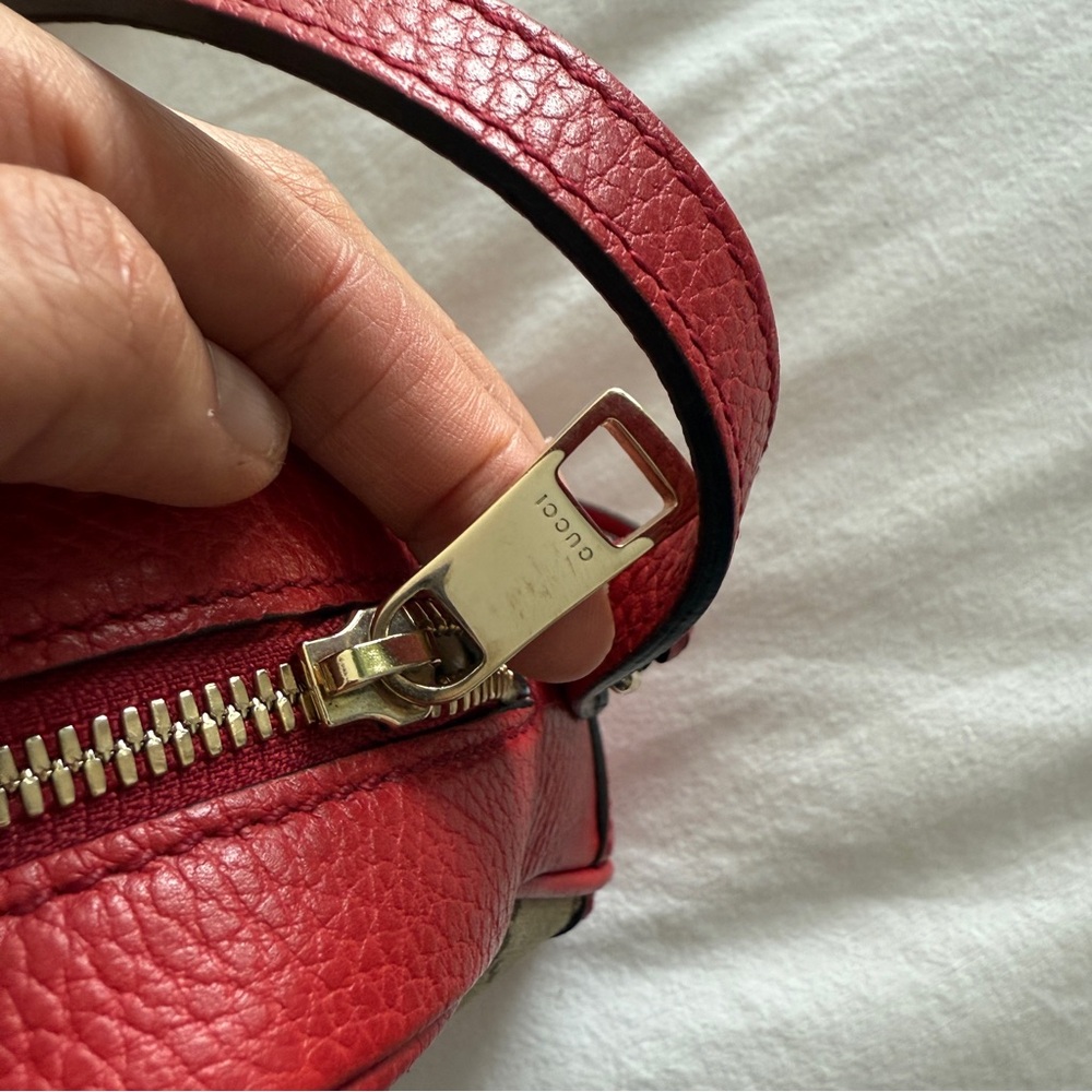 Gucci Monogram Mini Bree Messenger Bag in Red and tan - Picture 4 of 13